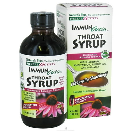 Nature's Plus - Herbal Actives Immunactin Throat Syrup Natural Fruit/Menthol - 4 oz.