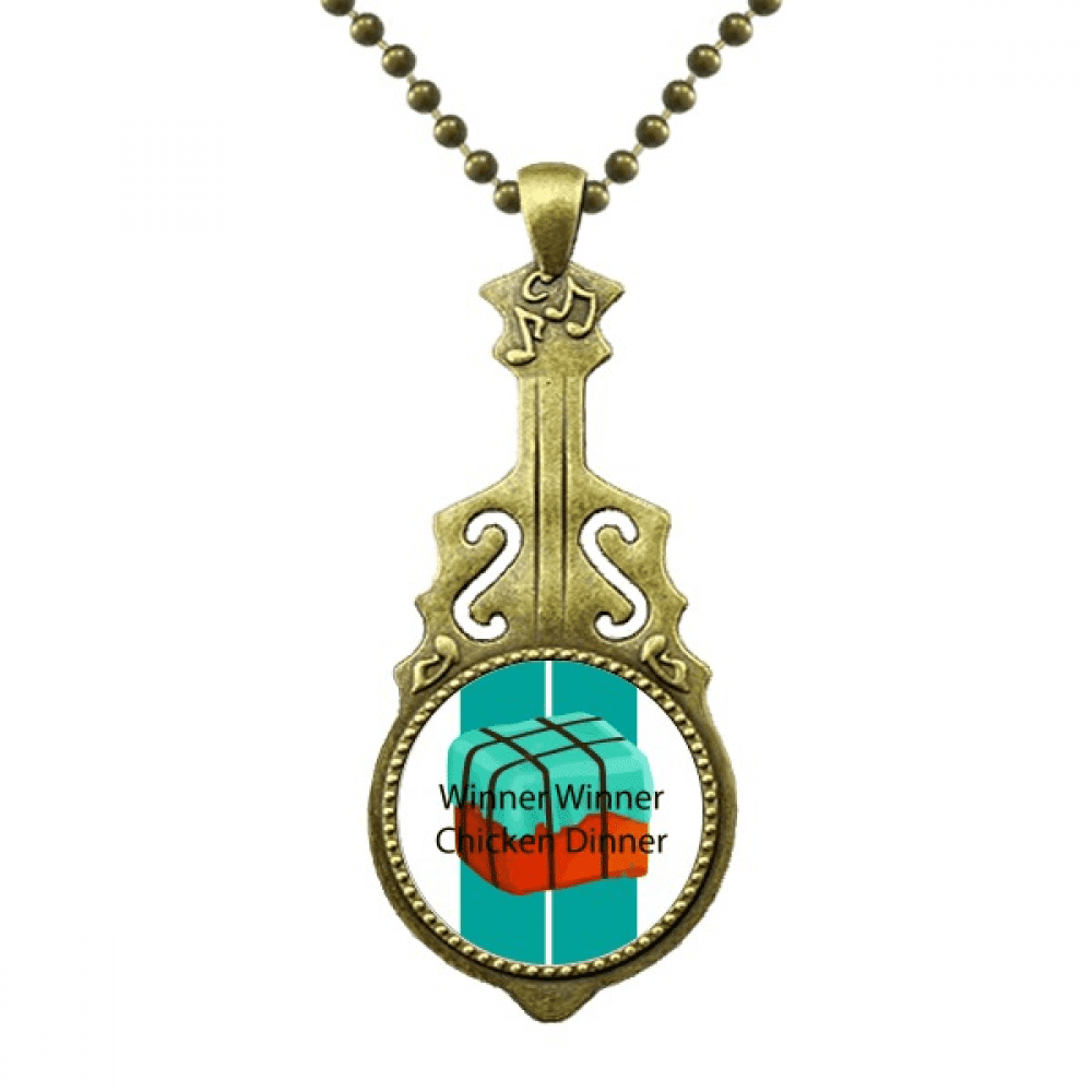 Collier Gagnant Gagnant Poulet Souper Bijou Guitare Antique Pendentif Musique