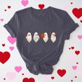 thumbnail image 1 of Cadeau de Saint-Valentin pour Femmes, T-shirt Décontracté à Manches Courtes et Col Rond avec Imprimé Arbre de Noël, 1 of 6