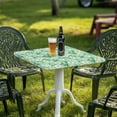 thumbnail image 3 of FKELYI Green Daisy Flower Print Square Fitted Table Cover Tablecloth with Elastic Edge Card Tables Top Cover for Dining Kitchen Home Decoration, 36x36 inch, 3 of 6
