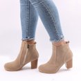 thumbnail image 6 of Fesfesfes Faux-Leather Boots for Women Fashion Mid Heel Boots Strap Casual Solid Color Ankle Boot Keep Warm Snow Boots 6.5(36), 6 of 8