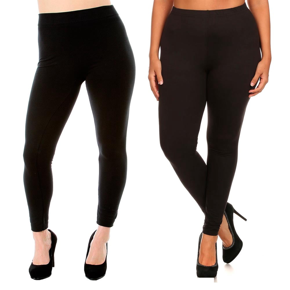 CCTX - Single Black Seamless Plus Size One Fit Footless Stretchy Yoga ...
