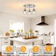 thumbnail image 4 of 3-Light Brushed Nickel Semi Flush Mount Ceiling Light Adjustable Kitchen Light Fixtures Ceiling Mount Multi-Directional Ceiling Lights for Hallway Farmhouse Foyer, 4 of 7