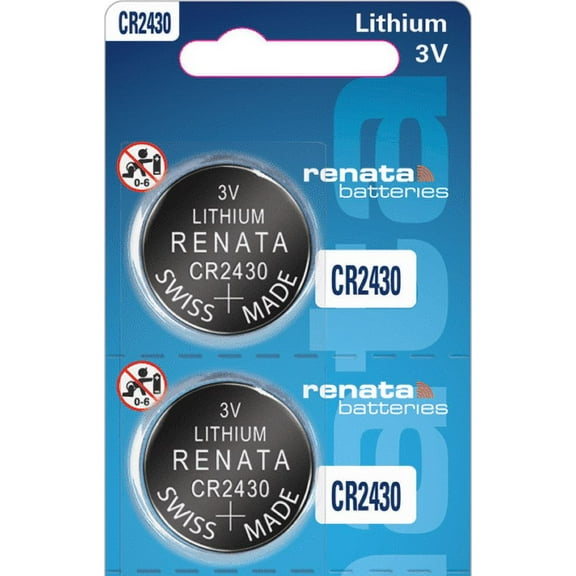 Renata CR2430 Batteries - 3V Lithium Coin Cell 2430 Battery (2 Count)