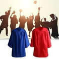 thumbnail image 2 of 2Pcs/Set Long Sleeve Zipper Closure Loose Graduation Gown Children School 2022 Graduation Cap Gown Suit for Ceremony, 2 of 8