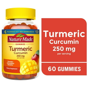 Nature Made Turmeric Curcumin 250mg Per Serving Gummies, Dietary Supplement, 60 Count