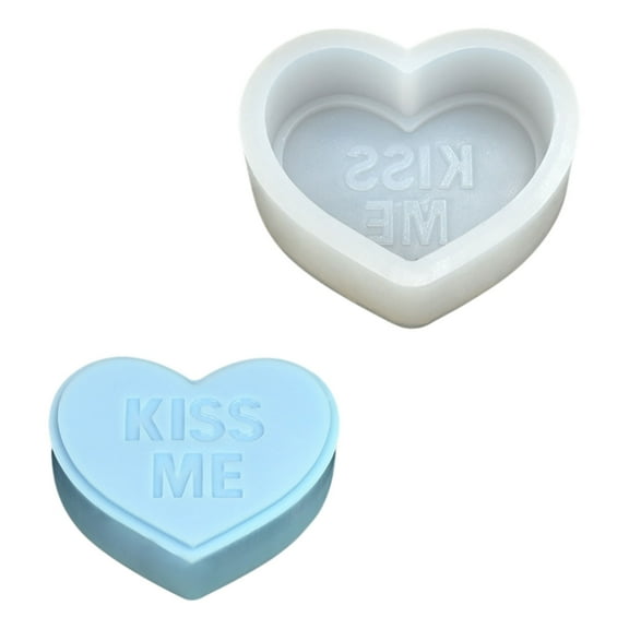 Valentines Heart Shape Silicones Candle Molds for Candle Soap Making Heart Shape Silicones Molds for Chocolate Baking