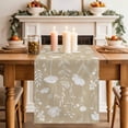 thumbnail image 2 of Table Runners 120 Inches Long Dress Scarves, Beige Wildflowers Farmhouse Coffee/Dining/Kitchen Table Decor Table Runner for Living Room, Farmhouse Floral Botanical Leaves 13x120 Inch, 2 of 9