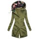 thumbnail image 1 of Moda mujer manga larga otoño impresión blusa con capucha cárdigan bolsillo cremallera abrigo Tops Pompotops qwe19098, 1 of 3