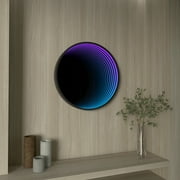 Ozarke 3D Circle Infinity Mirror Light, LED Wall Mirror RGB Color - Small
