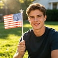 thumbnail image 5 of 4 Pack LED Small American Flags, Small USA Flag with Light, 4th of July Mini American Flags for Outside, American Hand Flags, Patriotic Veterans Day Decorations Flag, 4th of July Decorations, 5 of 7