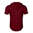 thumbnail image 2 of YLSDY Mens Shirts Hoodies for Men Short Sleeve Quarter Zip Hoodie Lightweight Oversized Hooded Tshirts with Pocket Wine M, 2 of 5