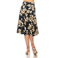 thumbnail image 4 of MOA COLLECTION Women's Floral Print A-Line Midi Skirt with Paneled Design and Banded Waist, 4 of 4