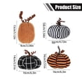 thumbnail image 3 of Velvet Pumpkin Throw Pillow – Stripe Plush Stuffed Pumpkin Decor for Fall Bedroom, Living Room, Sofa, and Home Accents (Orange), 3 of 7