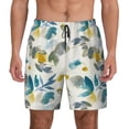 thumbnail image 2 of Picia Watercolor Leaves pattern Mens Swim Trunks with Compression Liner Stretch Beach Shorts Quick Dry with Zipper Pockets No-Chafing Board Shorts-XX-Large, 2 of 9