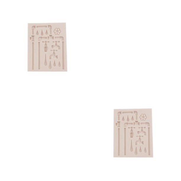 Molde de silicona Ounissouiy para fondant y galletas 2piezas Gris Claro