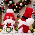 thumbnail image 4 of 2 gnomos navideños de peluche: decoración enana elfa sueca para escritorio, repisa, árbol, ventanal: decoración navideña ideal y regalo de cumpleaños. (2 piezas de madera), 4 of 6