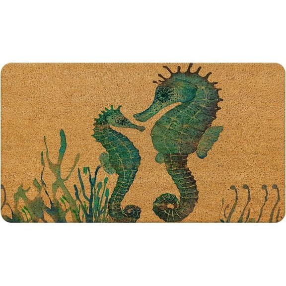 30*17inches Seahorse Doormat for Entrance, Coastal Door Mat, Beach House Decor Front Door Mats , Nautical Door Mat, Coastal Home Decor,