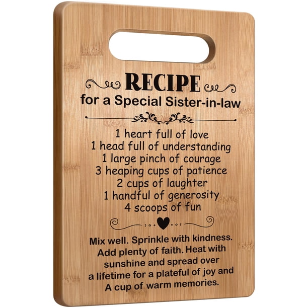 El mejor regalo de cumpleaños para cuñada, regalo de cuñada de una hermana, regalo de tabla de cortar para el Día de la Madre, boda o Navidad