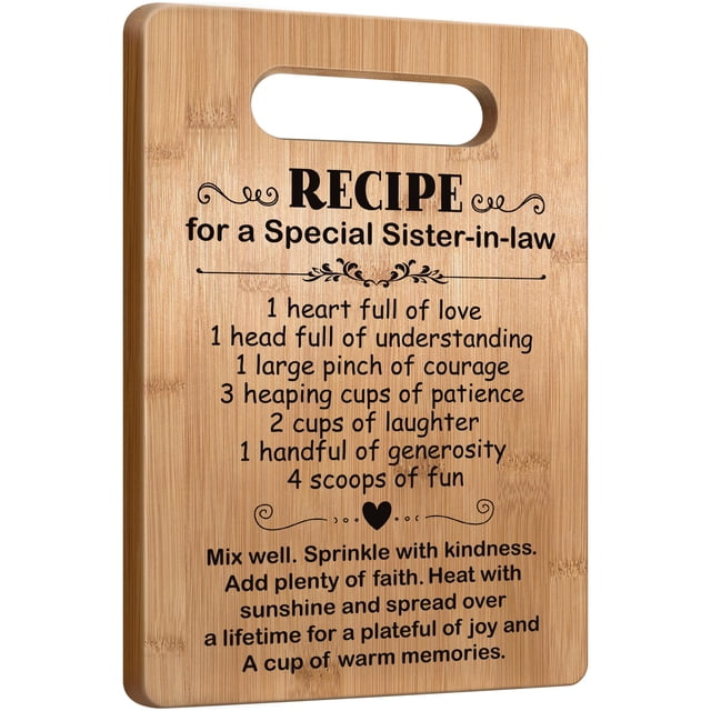 El mejor regalo de cumpleaños para cuñada, regalo de cuñada de una hermana, regalo de tabla de cortar para el Día de la Madre, boda o Navidad