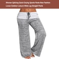 thumbnail image 3 of Wosthever Pantalones de Yoga con cordón para mujer, pantalones de pierna ancha a juego con empalme para entrenamiento de Fitness para niñas, Uniforme atlético Gris L, 3 of 6