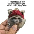 thumbnail image 4 of SMKE Red Hat Animal Ornament,Cute Raccoon Acrylic Pendant for Holiday Tree Winter Decor,Cozy Acrylic Raccoon Christmas Ornament,7.7cm Festive Animal Hanging Decor for Tree, 4 of 4