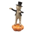 thumbnail image 2 of Vintage Halloween Decor Mini Resin Figures, Mummy-Wrapped Pumpkin Resin Ornament with Spooky Festive Face for Desktop Shelf Party Ghost Festival, Cute Halloween Decor, Spooky Miniature, 2 of 5