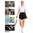thumbnail image 5 of 5" Athletic Running Shorts for Women with Zipper Pocket Quick Dry High Waisted Gym Workout Shorts with Liner Black L, 5 of 6