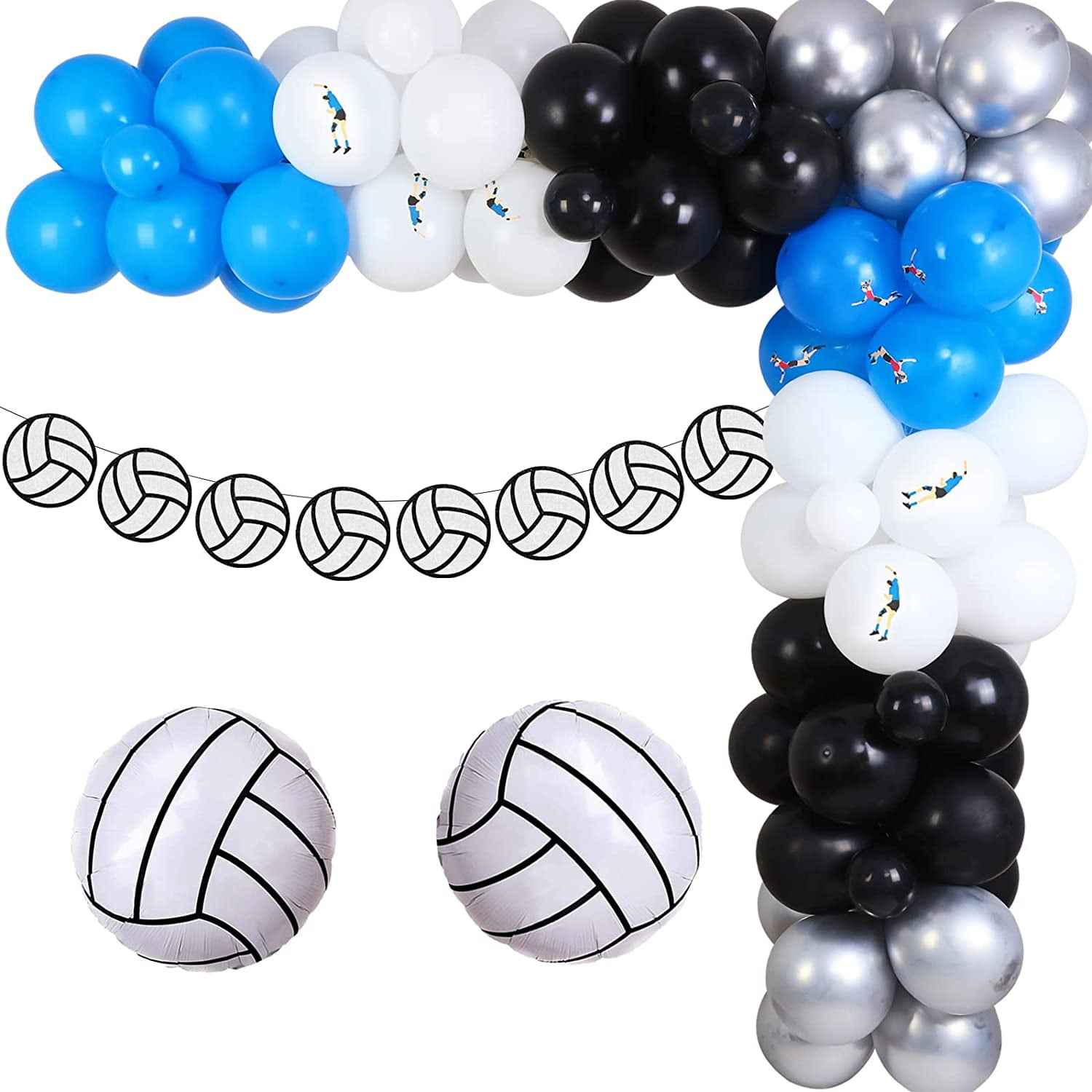 Volleyball Themed Party Decorations, Volleyball Balloon Garland Arch