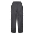 thumbnail image 5 of Uqiangy Lightweight Summer Pants Women Capris Pants For Women Linen Pants Women Linen Beach Pants Boho Pants For Women 2025 Elastic Waist Capri Pants For Women Cotton Pants For Women Dark Gray XL, 5 of 9