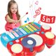 thumbnail image 1 of Juguete musical hahaland para niña de 1 a 3 años con piano y batería, 1 of 6