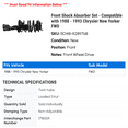 thumbnail image 2 of Front Shock Absorber Set - Compatible with 1988 - 1993 Chrysler New Yorker FWD 1989 1990 1991 1992, 2 of 2