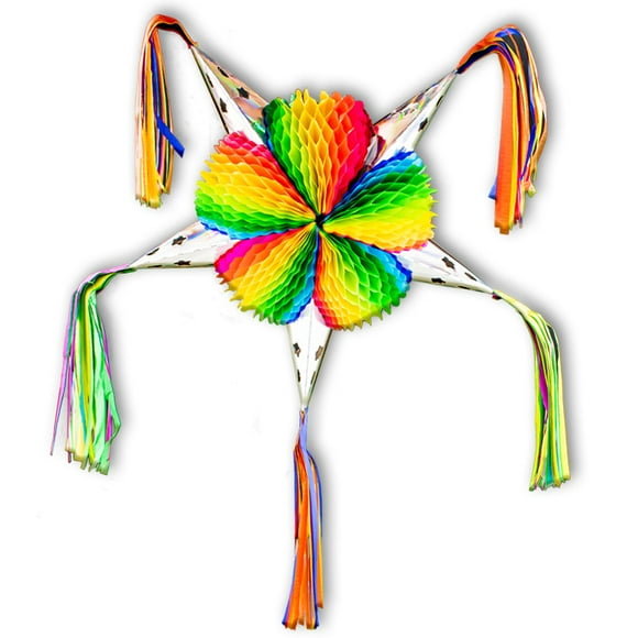PIÑATA MINI MULTICOLOR PLEGABLE PARA FIESTA. ADORNO 3 PZAS