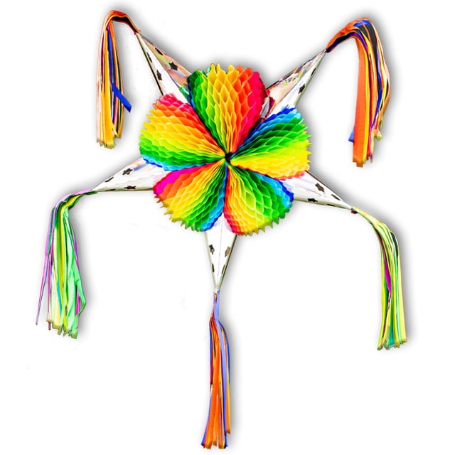PIÑATA MINI MULTICOLOR PLEGABLE PARA FIESTA. ADORNO 3 PZAS