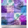 thumbnail image 1 of Soimoi polyester Crepe Fabric Mandala & Paisley Patchwork Printed Fabric 1 Yard 52 Inch Wide, 1 of 3