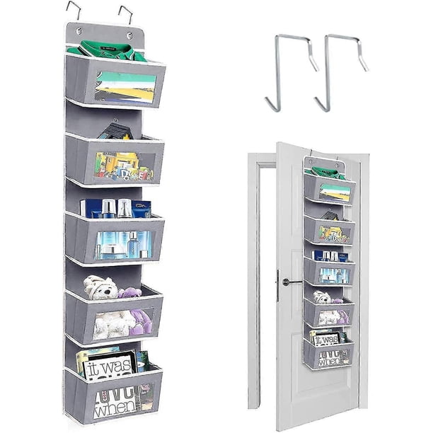 Hanging Wardrobe Organizer, Hanging Door Storage With 5 Compartment, Wall Storage For Bathroom, Wardrobe, Wardrobe, Child's Room, Gray