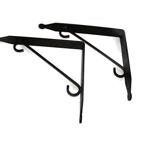 Shelf Brackets Pair Large - Hand Made Wrought Iron