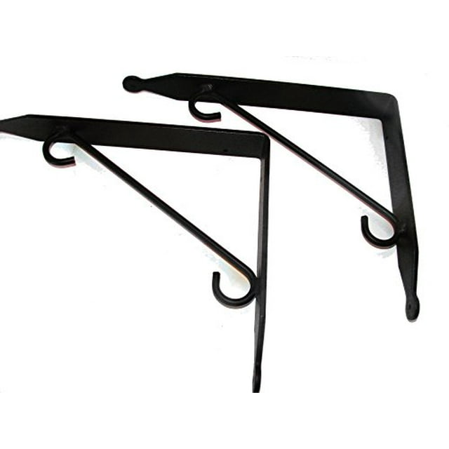 Shelf Brackets Pair Large - Hand Made Wrought Iron