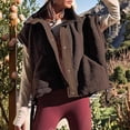 thumbnail image 5 of Women'S Fuzzy Fleece Vest Oversized Sleeveless Fall Warm Button Down Gilet Outerwear with Pockets Coffee L, 5 of 7