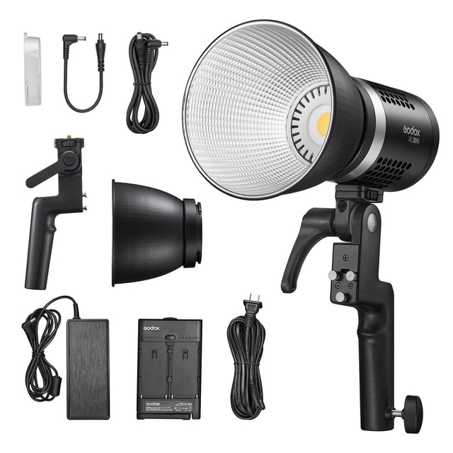 Luz LED portátil Godox ML30Bi - 40W, doble temperatura (2800K-6500K), 21 efectos de iluminación, control por app, batería o corriente, ideal para fotografía y video profesional. ¡Incluye accesorios!