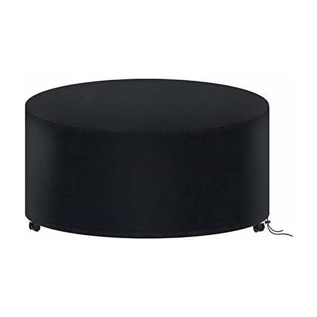 Funda para fogata, protección duradera contra el sol, la lluvia, el polvo, el viento, el calor, el frío y las heladas, cordón ajustable y correa con cierre de clic para fogata redonda para patio al