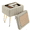 Camel, variant on Vanity Storage Ottoma, Faux Fur Footrest Stool for Makeup with Gold Hairpin Legs, Padded Vanity Seat for Living Room & Bedroom, Gray