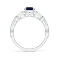 thumbnail image 2 of ANGARA Natural 1.55 Ct Vintage Style Sapphire Split Shank Engagement Ring in 14K White Gold for Women (Size-8x6mm) | September Birthstone, Anniversary, Jewelry Gift for Women | Natural Sapphire Ring, 2 of 9
