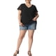 thumbnail image 2 of Blusa de verano para mujer de talla grande Agnes Orinda, con cuello en V, mangas acampanadas y puntos suizos, 1X negra, 2 of 7