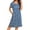Blue_Floral, variant on Women Nightgowns with Pockets Button Front Henley House Dresses Ruffle Hem Nightdress Sleepwear Short Sleeve Pajamas Dress