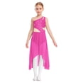 thumbnail image 1 of Yanarno Robe de Danse Ballet Lyrique à une Épaule avec Strass Scintillant pour Filles, Rose Vif 10, 1 of 6