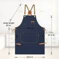 thumbnail image 6 of Canvas Chef Apron for Kitchen Cooking Baking Grilling, Work Shop Apron for Barista Bartender Barber Artist Painting Gardening, Cross Back Strap Adjustable for Men Women Apron with Large Pocket -Blue, 6 of 7