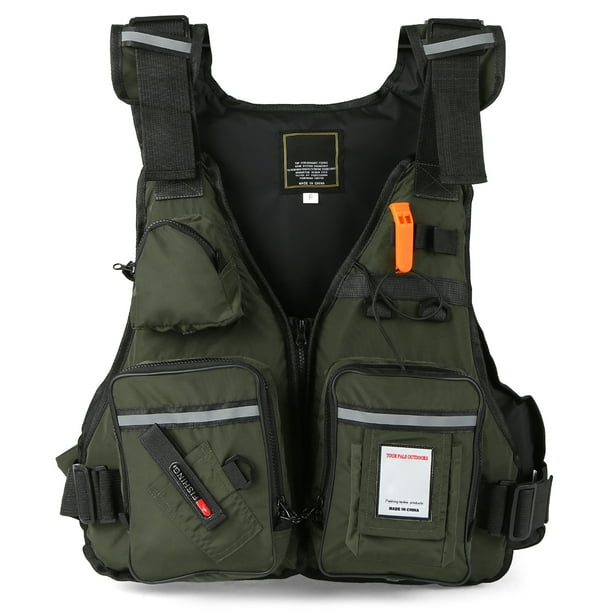 JARUSITE MultiPockets Fly Fishing Jacket Vest with Water Bottle Holder