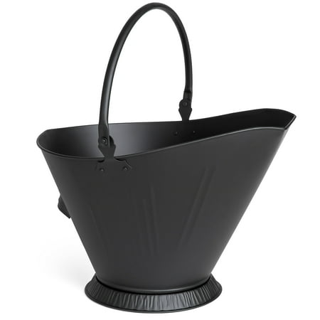 Large Black Outdoor Firehouse - Best Choice Products Indoor Outdoor Large Wide Top Multipurpose Modern Metal Fireplace Pit Furnace Ash Bucket Storage Container w/ Built-In Handle, Support Base - Black