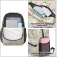 thumbnail image 4 of Pioneer Flower Floral Print Pattern 17" Waterproof Oxford School Backpacks for Teens, S-Shape Padded Straps, for School, Travel, Hiking, Camping, 4 of 5